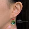 Childlike Christmas Bow Tree Earrings - Creative Handmade Style for Women