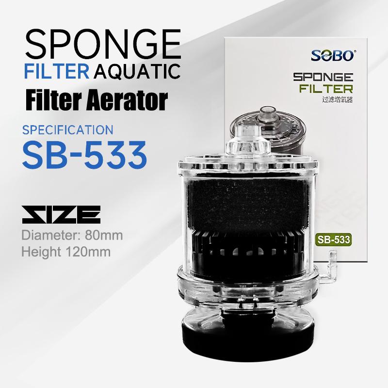 Aquarium Filter Fish Tank Shrimp Pond Air Pump Biochemical Sponge Filter Fish Tank Bio-Sponges With Media Ball Oxygen Increasing