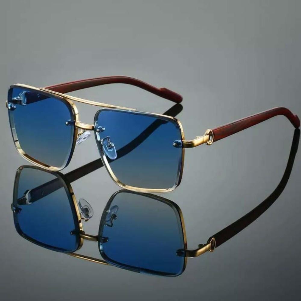 Zinc Zinc Alloy Double-bar Sunnies Eyewear Anti-UV Plain Glasses Unisex Polarized Sunglasses  Summer