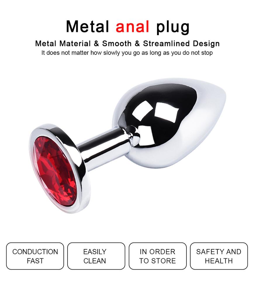1 Stück 3 Größen Analplug Rund Edelstahl Kristall Buttplug Abnehmbarer Analplug Stimulator Analsex Spielzeug Prostata Massagegerät Dildo