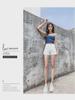 2021 Summer High-Waist White Denim A-Line Shorts for Women – Loose, Slimming Fit