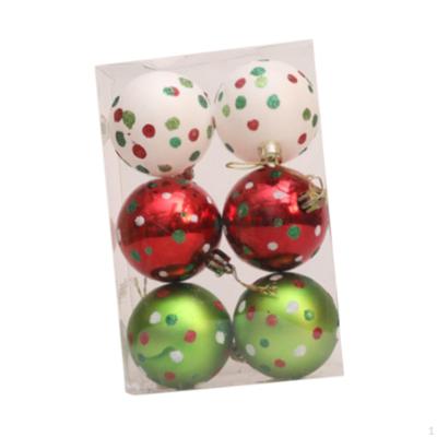 6 Pack Christmas Tree Hanging Ornaments, Balls, Shatterproof Decorations for