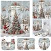 Christmas Shower Curtain Polyester Fabric Santa Claus Decorative Bath Curtain Bathtub Curtain Christmas Holiday Bathroom Decor