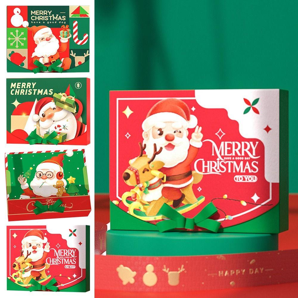 

3шт шоколадные конфеты с новым годом коробка квадратная рождественская коробка Санта подарочная упаковка A