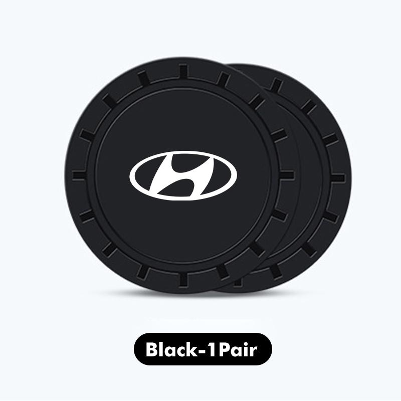 2pcs Car Coaster Water Cup Bottle Mat Silicone Non Slip Pad For Hyundai Azera GDI i10 i20 i30 i40 ix20 ix35 Sonata Santafe XX1