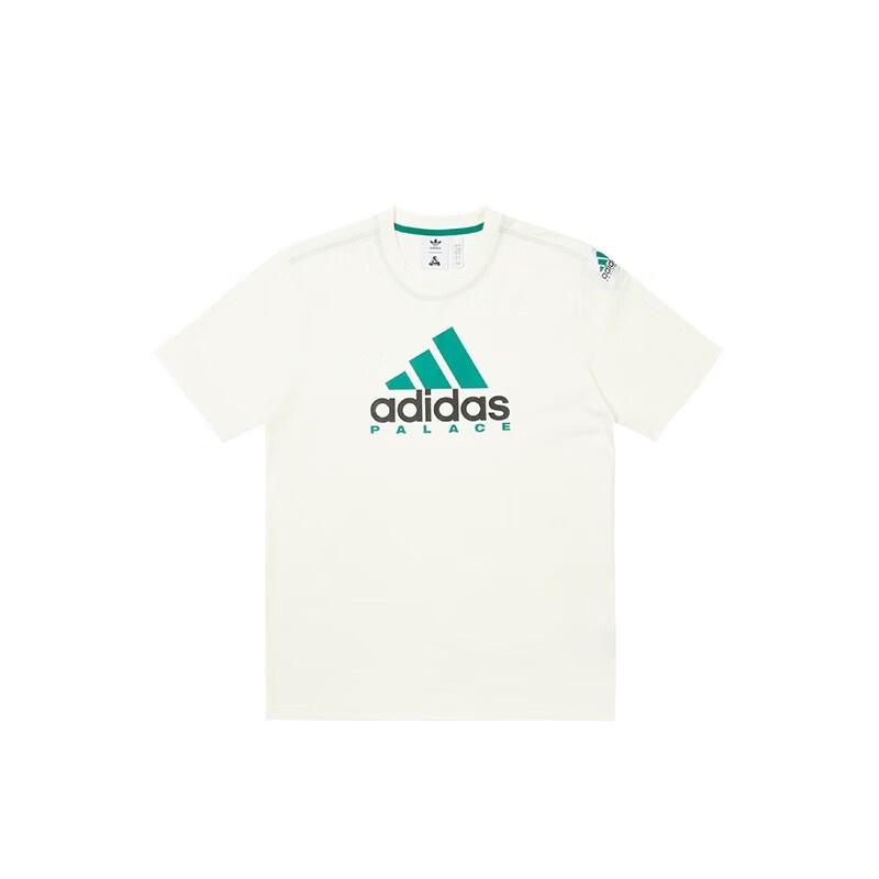 Men s adidas x PALACE Crossover FW22 Alphabet Logo Round Neck Pullover Short Sleeve Creamy White T-Shirt HK2138 L