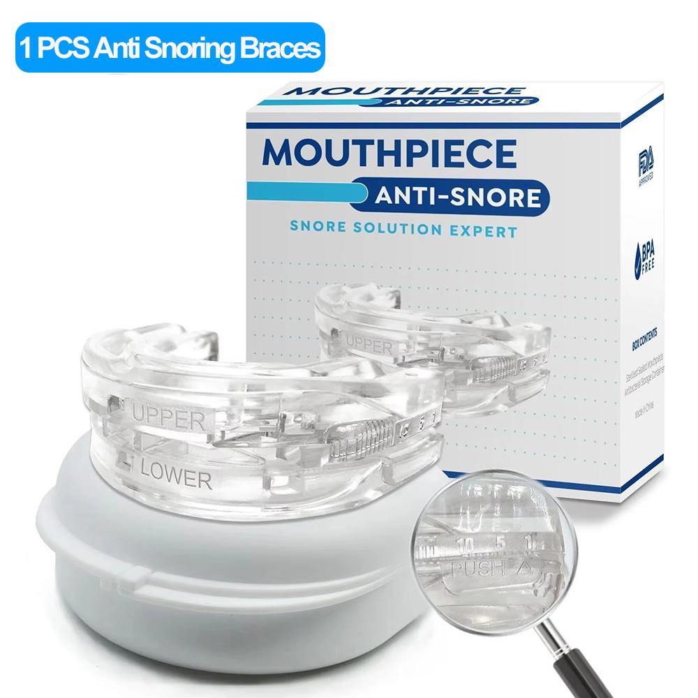Anti-Snoring Mouthpiece Anti-Snoring Device Night Time Teeth Mouthguard Adjustable Sleeping Mouth Guard for Bruxism Stop Snoring