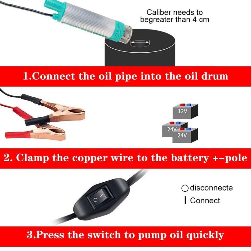 Battery-Powered Fuel Transfer Pump Corrosion-proof Liquid Transfer Liquid Siphon Pump 12V 30L/min Flow Rate