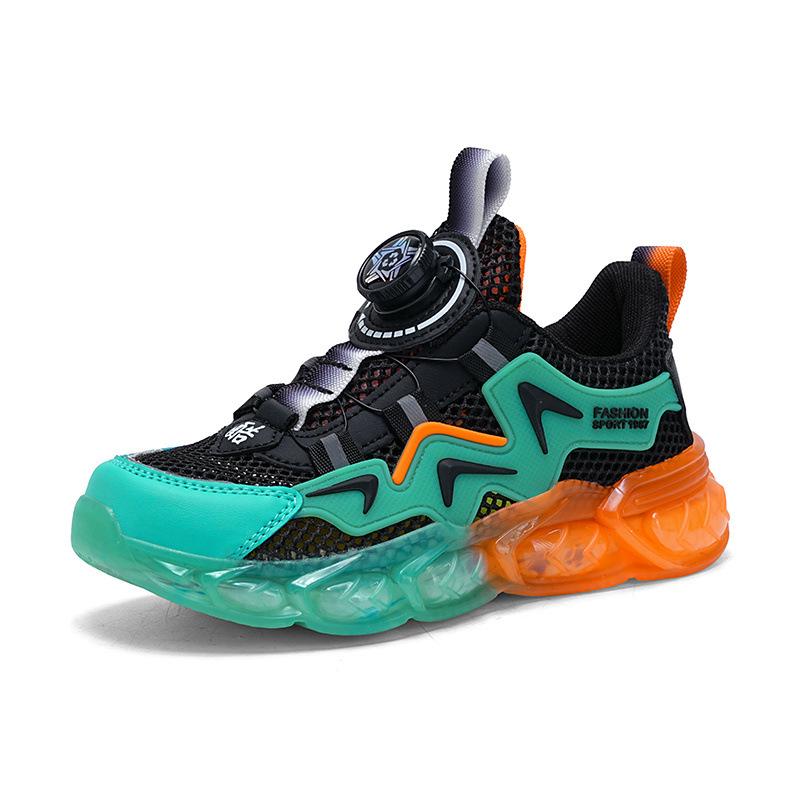 Casual shoes Boys, primary school students, middle school children, older children, sports shoes, rotating buckle Girls fashion casual shoes, breathab