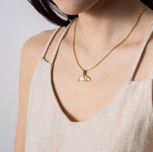 [Cisst liber] Hawaiianische Schmuckkette für Männer und Frauen, Walflosse, Azuki-Kettenanhänger, Markenname, Rostbeständig, Immer-An, Chirurgenstahl