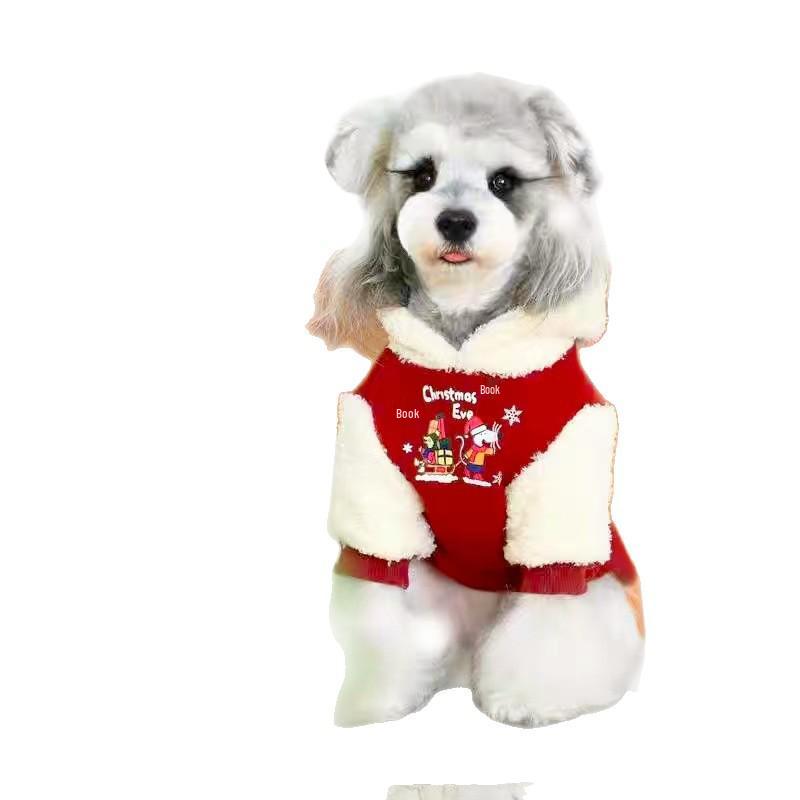 Autumn/Winter Warm Puppy Sweatshirt: Christmas Design for Small & Medium Dogs, New Year Cotton Coat