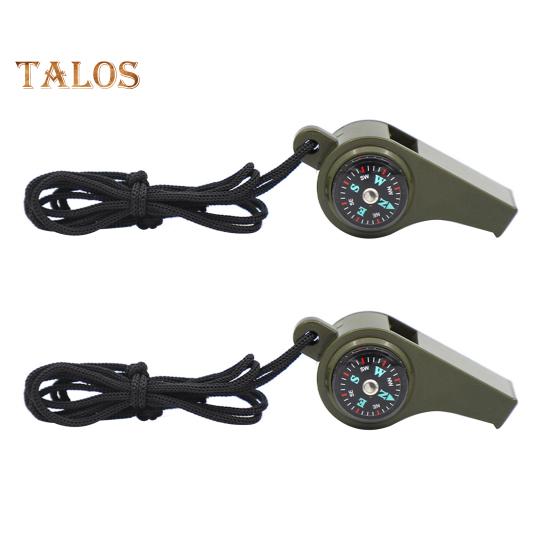 

2/4 шт. аварийных свистков для выживания с шнурком, громкий звук, компактные портативные аварийные свистки 3 в 1 с компасом и термометром 2pcs