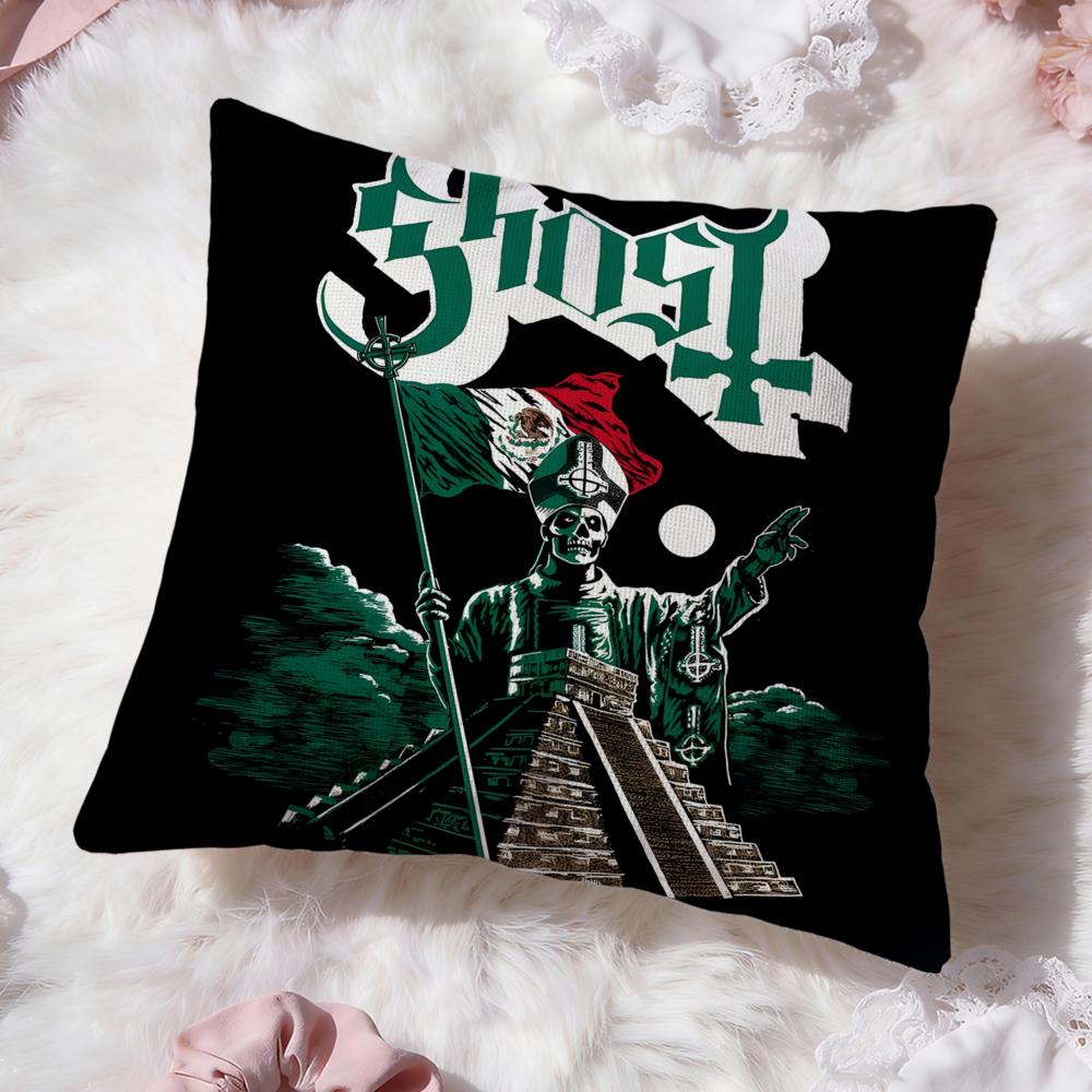 cool band Ghost Cushion Cover Premium Comfort Reversible Pillow Cove -Two in One Design for Any Room & Car Interior