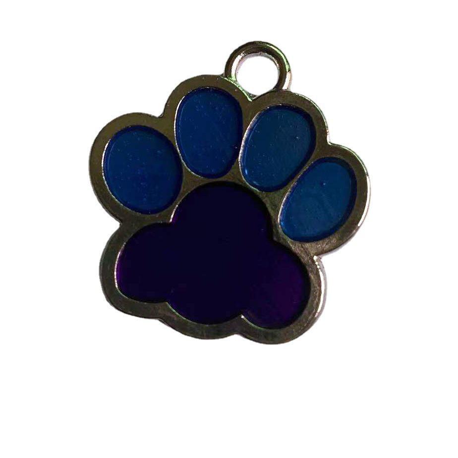 

Engravable Zinc Alloy Paw Dog Tag – Medium Size Anti-Lost Pet Pendant 25-27 прозорий/синій