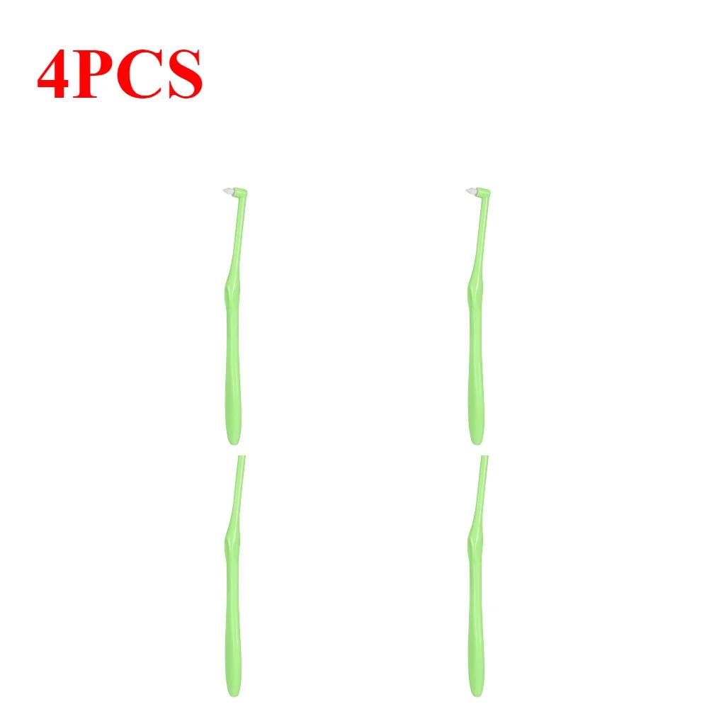 4pcs Orthodontic Toothbrush Pointed Head Soft Hair Correction Clean Teeth Gap Floss Oral Hygiene Teeth Braces Tooth Brushes