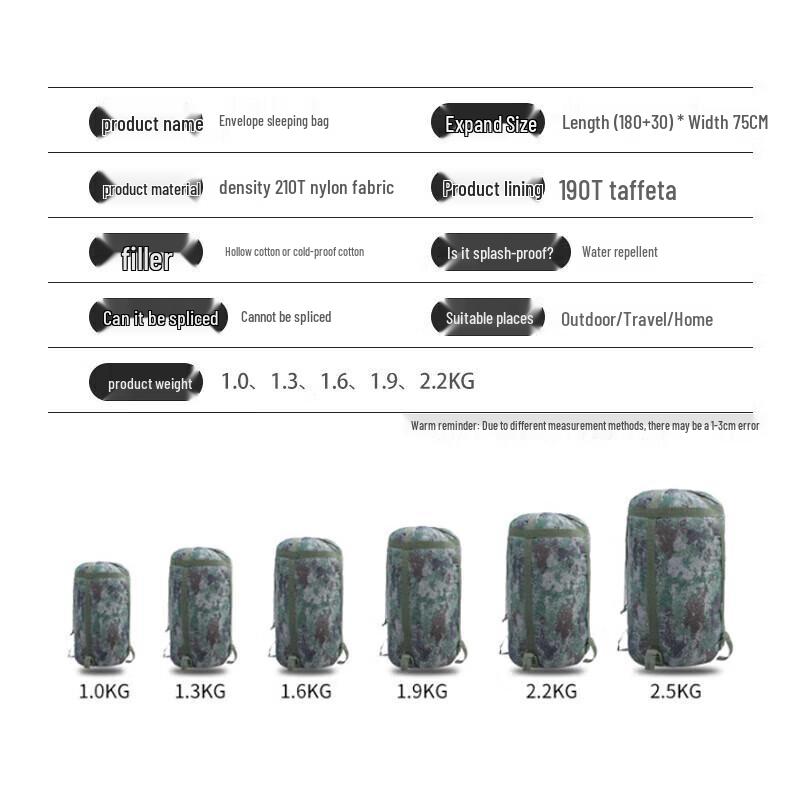 Yihe Shun Camouflage Envelope Sleeping Bag