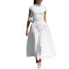 European and American Women's Clothing, New Spring Models, French Polka Dot Round Neck Waist and Thin Pendulum Dress