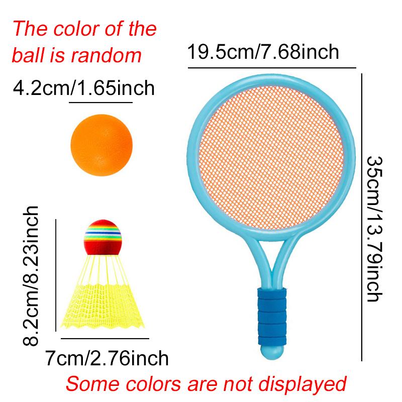 1 Set Bunte Plastik-Badminton-Tennis-Kombi-Schläger-Set mit 2 Bällen Geeignet für Party-Interaktionsspiele Sportaktivitäten ZYF