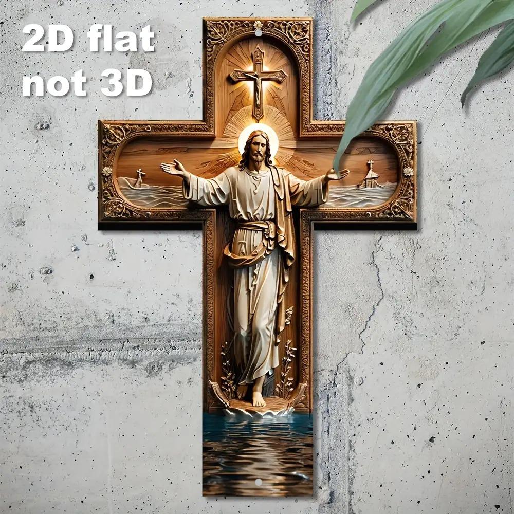 1pc Vintage Metal Cross Wall Decor - Metal Church Cross Suitable for Christmas, Hanukkah - Indoor Religious Church Decoration