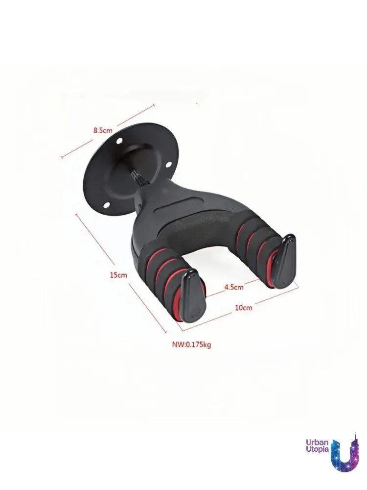 Wall mounted guitar holder with automatic grip and gravity lock, up to 6 kg