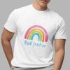 Think Positive Rainbow Tee Retro Vintage Style Graphic T-Shirt Unisex Casual Top