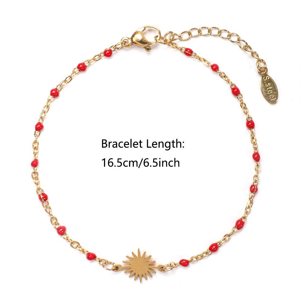1pc Fashion Stainless Steel Bracelet Sun Enamel Drop oil Bracelet for Woman Summer Beach Party Jewelry