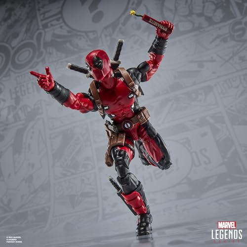 Hasbro Marvel Legends Maximum Series Deadpool, Deluxe Deadpool Comics Collectible 15cm Action Figure with 24 Accessories Including X-Force Doop (G0641