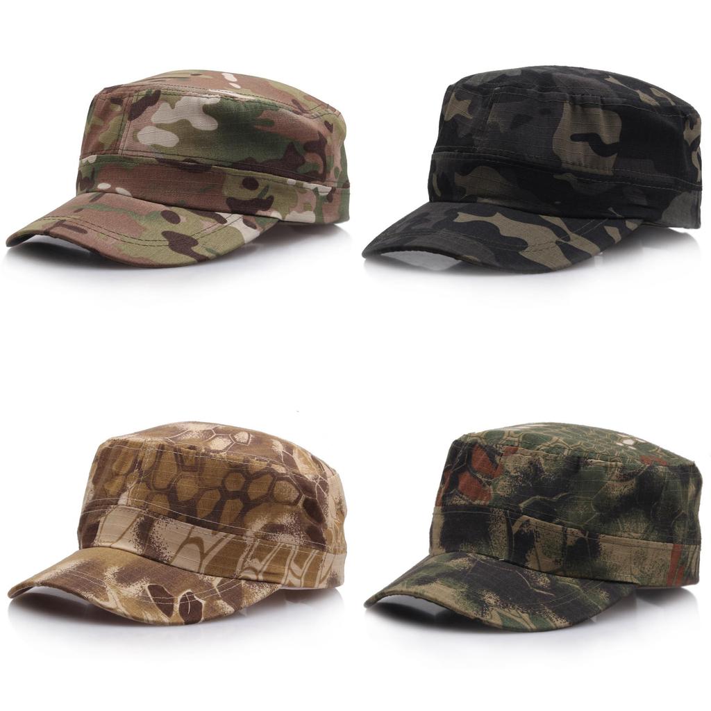 Cappello Mimetico da Esterno Stile Militare con Visiera Piatta e Protezione Solare per Adulti