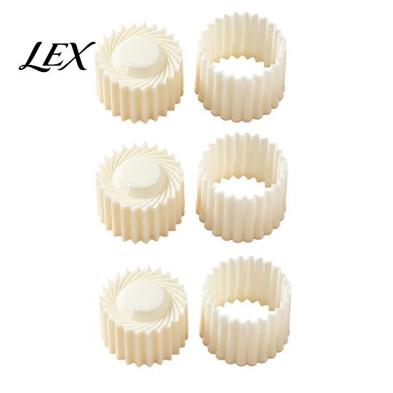 Uniform Filling Grooves 2-in-1 Round Mooncake Mold, Double Ended Pastry Press with Scallop And Mold Spiral Embossing for DIY Baking, Handheld