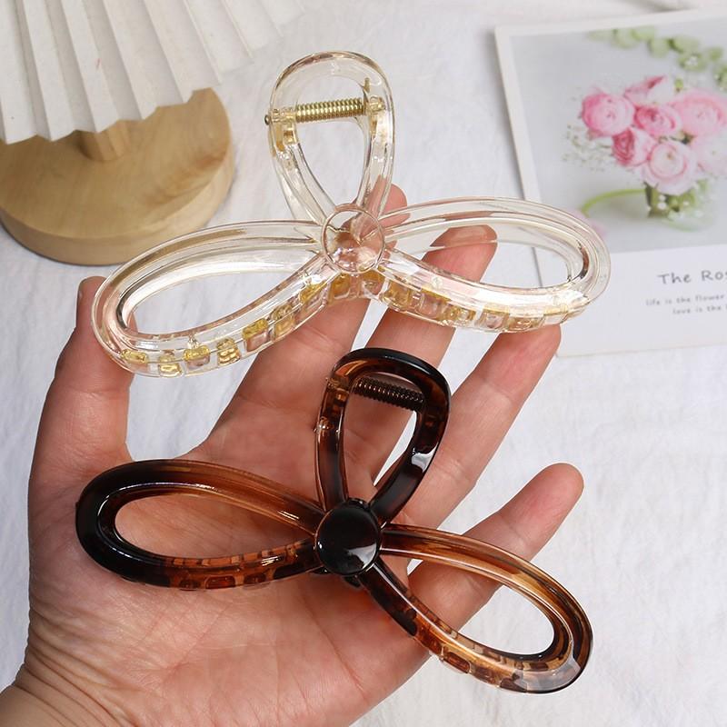 Übergroße Krabben-Haarklammern Clips Damen Mädchen Schleife 13CM Große Spangen Transparenter Kunststoff Zopfhalter Haarnadel Haar Accessoires
