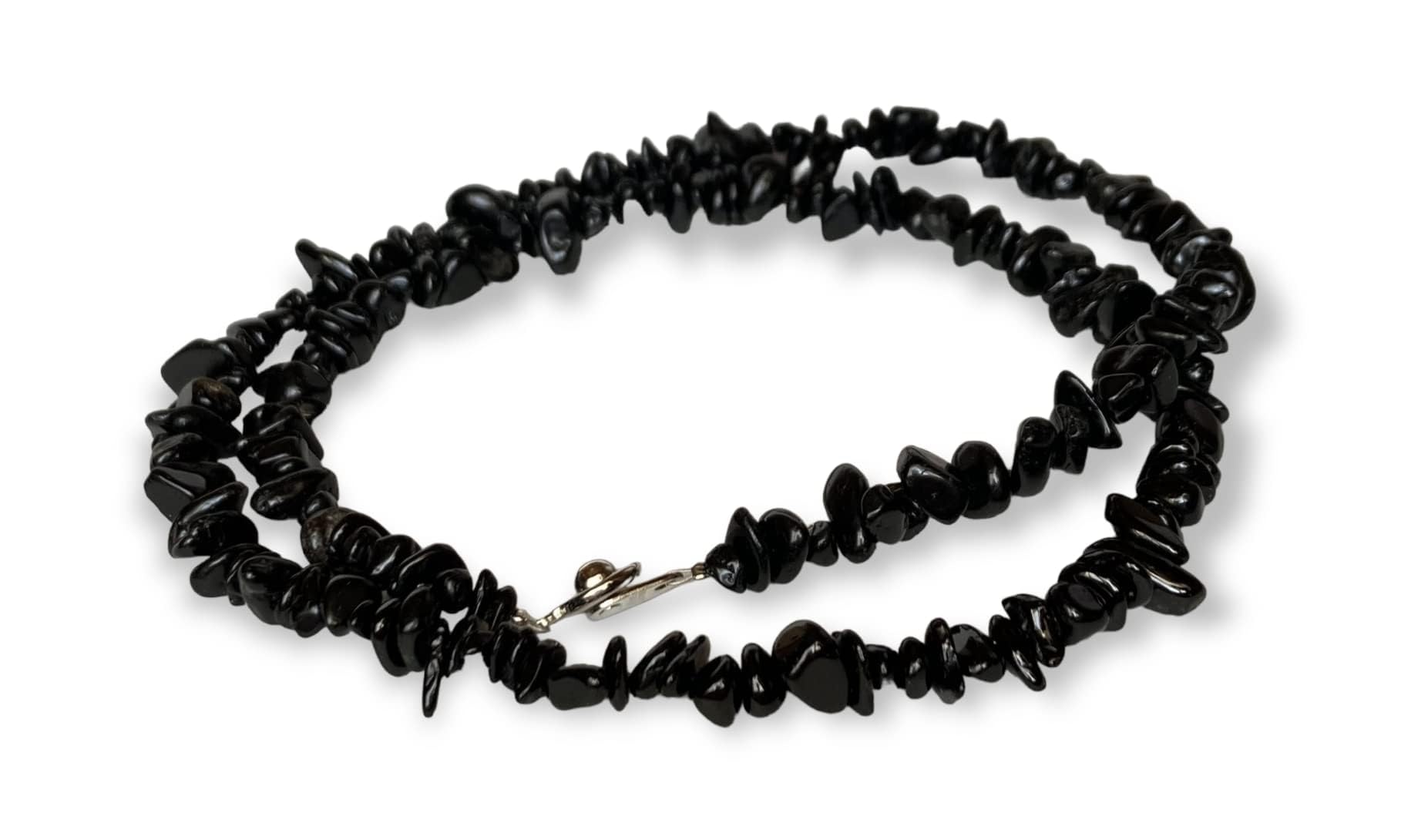 

[Kobe Hokodo] Black Tourmaline Tumbled Stone Necklace 60cm [Uses a new hook clasp, convenient]