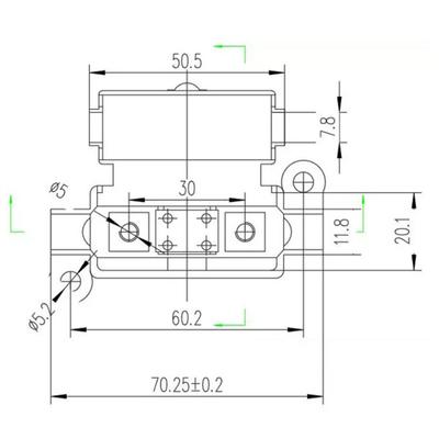 ABS+měděný držák midi pojistky klimatizace kabel 16mm²