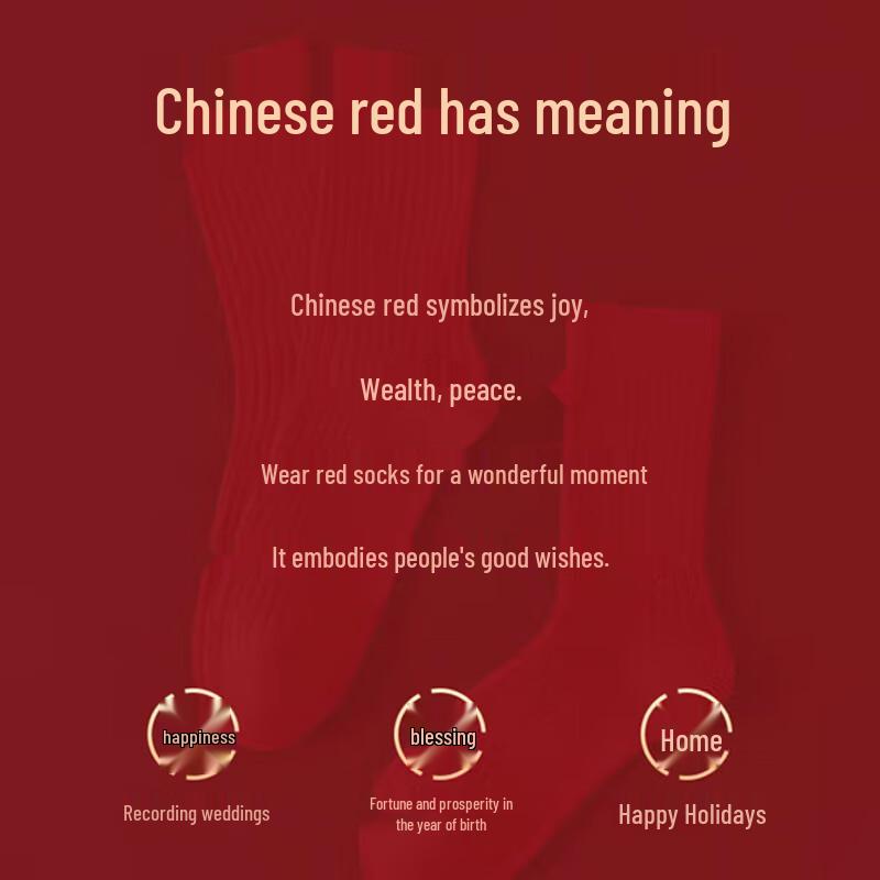 Chinese New Year Lucky Red Horse Mid-Calf Socks Gift Set