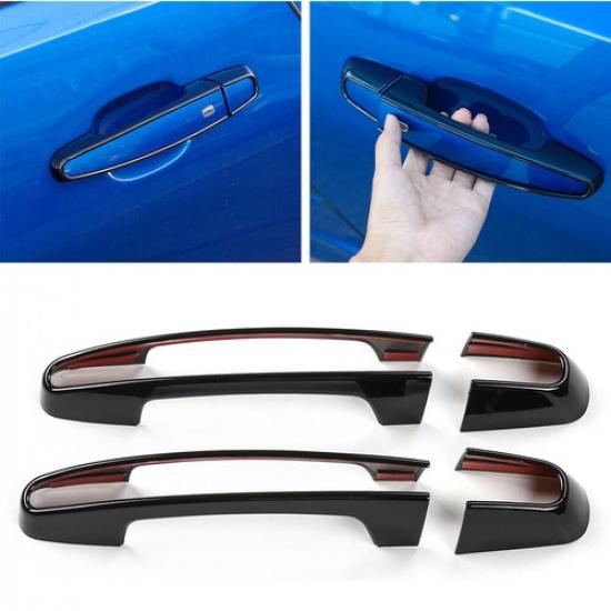 2x Exterior Door Handle Frame Trim For Chevrolet Camaro 2017+ Black Accessories
