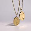 Retro Titanium Steel Floral Pendant Chain With Double Layer Pattern For Casual Wear