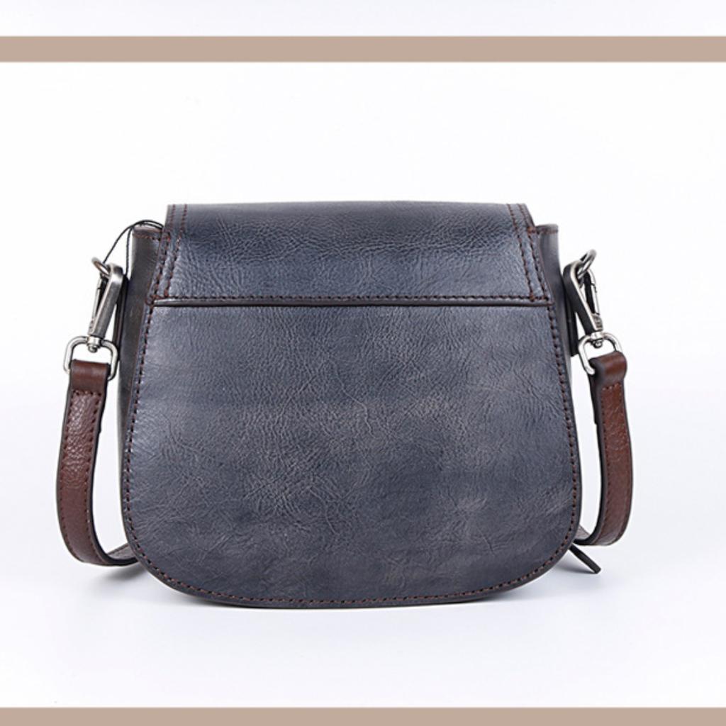 Cowhide Tote Shoulder Straddle Vintage Handmade Small Square Bag