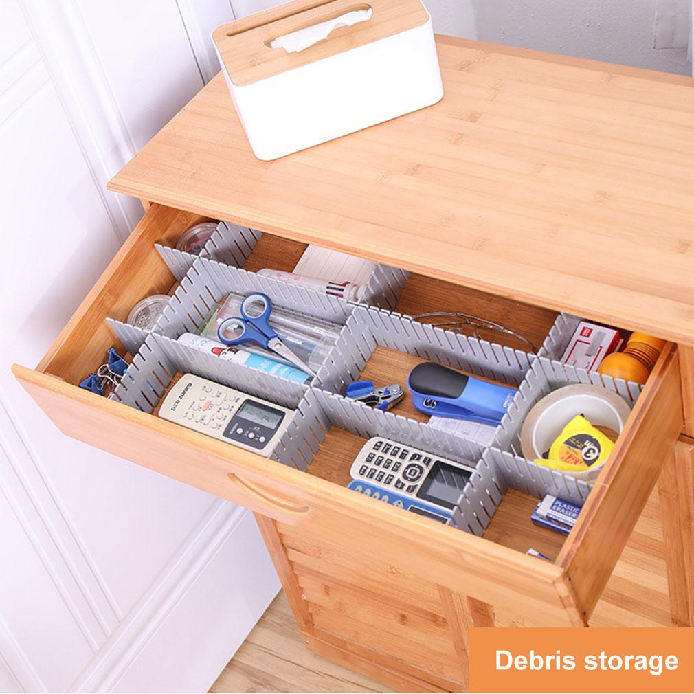 4pcs/set Adjustable Drawer Organizer Divider Household Storage Fence Drawer Divider Plate Bedroom Office Dresser Organizers