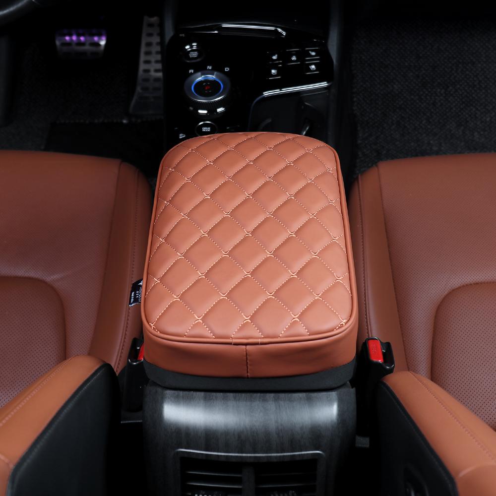 Car Interior Accessories Centre Console Armrest Box Pad & Protective Cover Black Leather Material for Kia Sportage NQ5 2023-2025