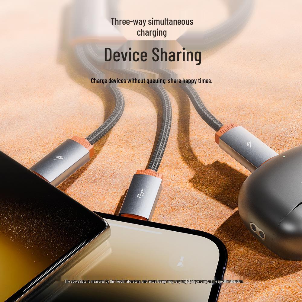 Toocki 3-in-1 Charging Cable for Samsung, Huawei, Apple 14/13 - Multi-Device Data and Charging Cable.