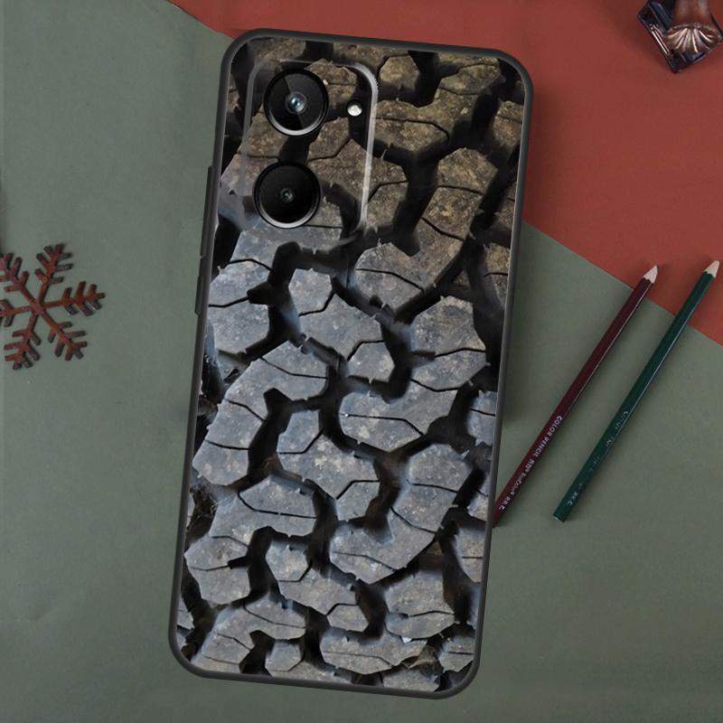 Tire Tread Pattern Case For Realme C75 C65 C67 C71 C63 C61 C55 C51 C53 C35 11 12 13 14 15 Pro Plus GT6 GT7 Pro