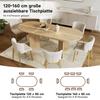 Extendable Dining Table 120/160 * 80 Cm, Suitable for 4–6 People, Rounded Corners, Thickened Tabletop, Simple Style, Oak Color(old sku:N634D0003E)