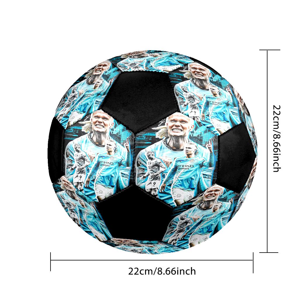 Erling Haaland Indoor Soccer Ball Colorful Machine Stitched PVC Size 5 Team Training Competition Ready Durable High-Bounce Cool Sports Gift