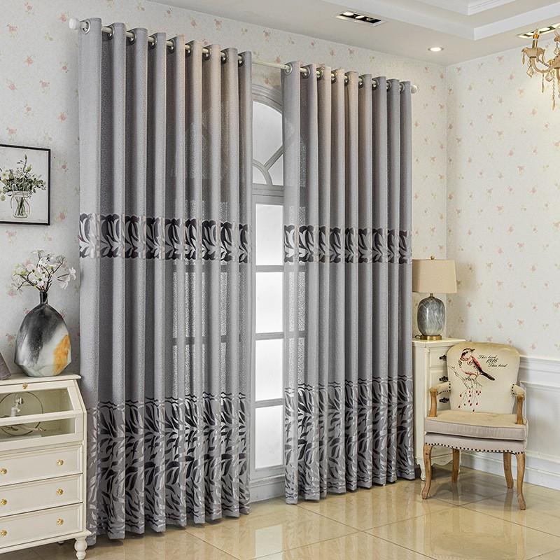 Modern Gray Jacquard Sheer Curtain Panel Living Room Bedroom Semi-Transparent Decorative Window Treatment