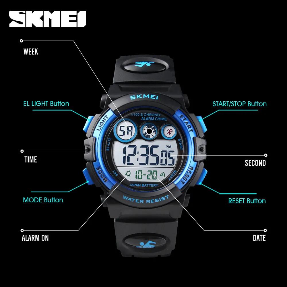 SKMEI 1451 Children Digital Shockproof Watch for Kids Color Alarm Sport Electronic Waterproof Boy Girl Wristwatch Military 1548