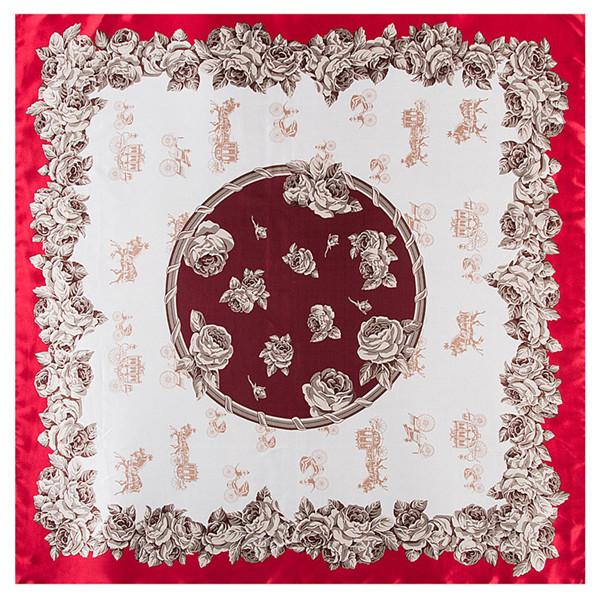 New Carriage Silk Scarf For Ladies Floral Print Hijab Shawl Brand Scarf Foulard Square Head Scarves Wraps For Women Bandana