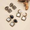 SHIXIN Luxury Shiny Large Rhinestone Square Drop Earrings for Woman Vintage Geometric Water Drop Pendant Earrings Jewelry Gift