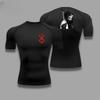 Men Compression Shirt for Workout Quick Dry Guts Print Top Breathable, Sweat Absorbing Tight Fit Fitness T-Shirt SweatResistant