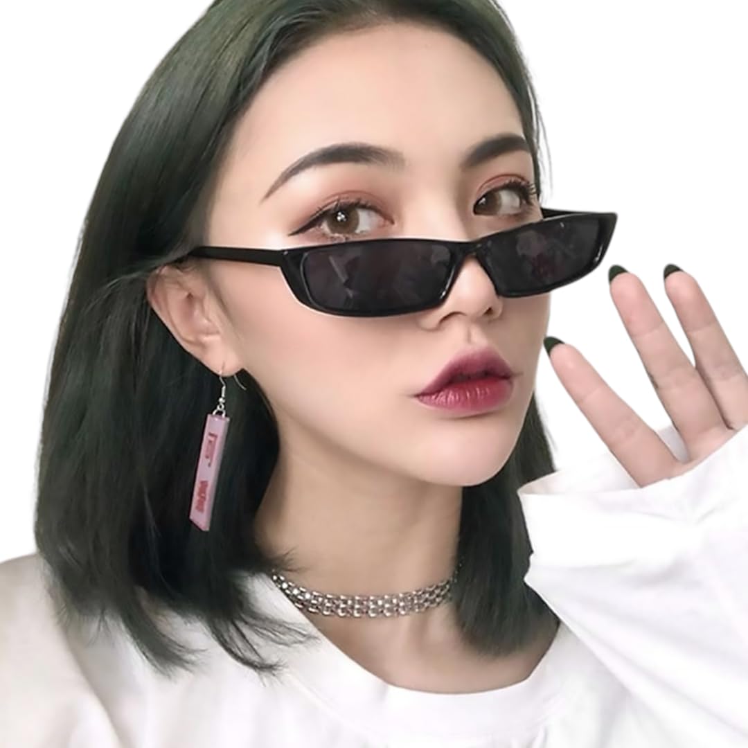 

Retro Sunglasses Square Frame Sunglasses Glasses Cat Eye Y2K [NAMEOF] [Case Included] чорний