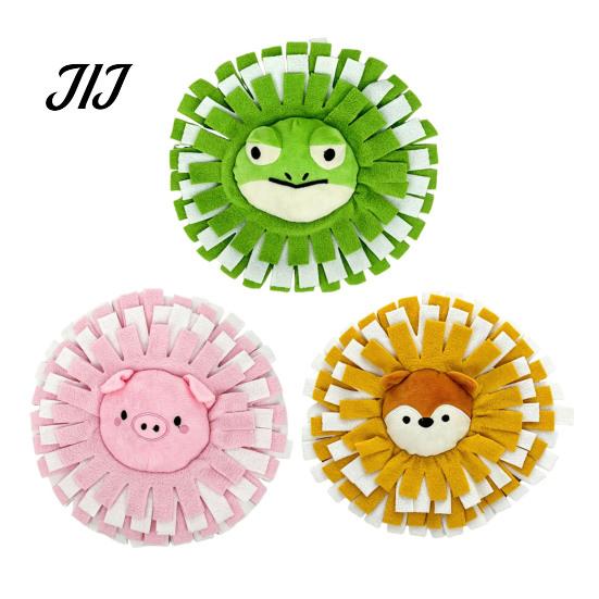Stress Reducing Pet Toy Dog Snuffle Mat with Crinkle Paper, Interactive Feeding Squeaky Toy, Enrichment Cartoon Animal Design, Sniffing Foraging
