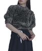 Miette Tricô de Volume com Pena REJR1026 Tamanho Único Preto Lurex Feminino
